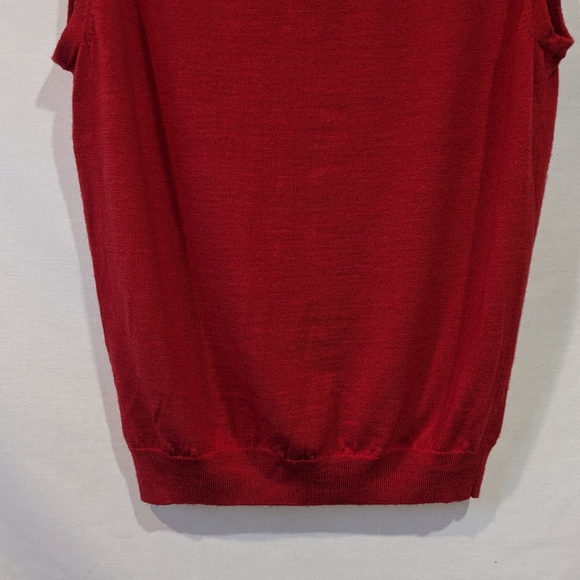 Vintage jos. A. Bank 100% Merino Wool Red Sweater Vest Size Large - Picture 8 of 8
